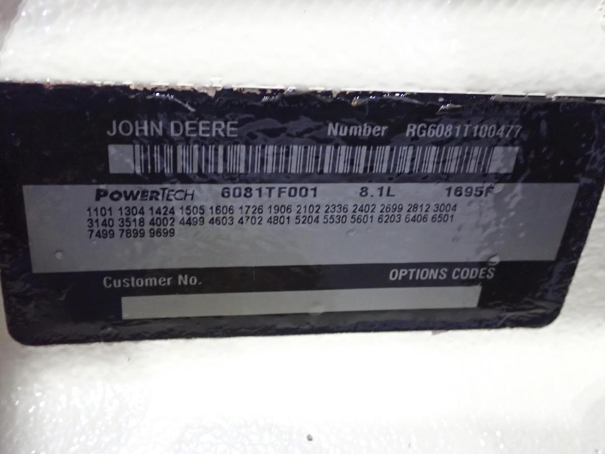 Used 2000 John Deere 6081TF001 Diesel Engine 