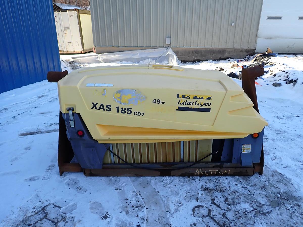 Used 2016 Atlas Copco XAS185CD7 185 CFM Air Compressor 187 HOURS!