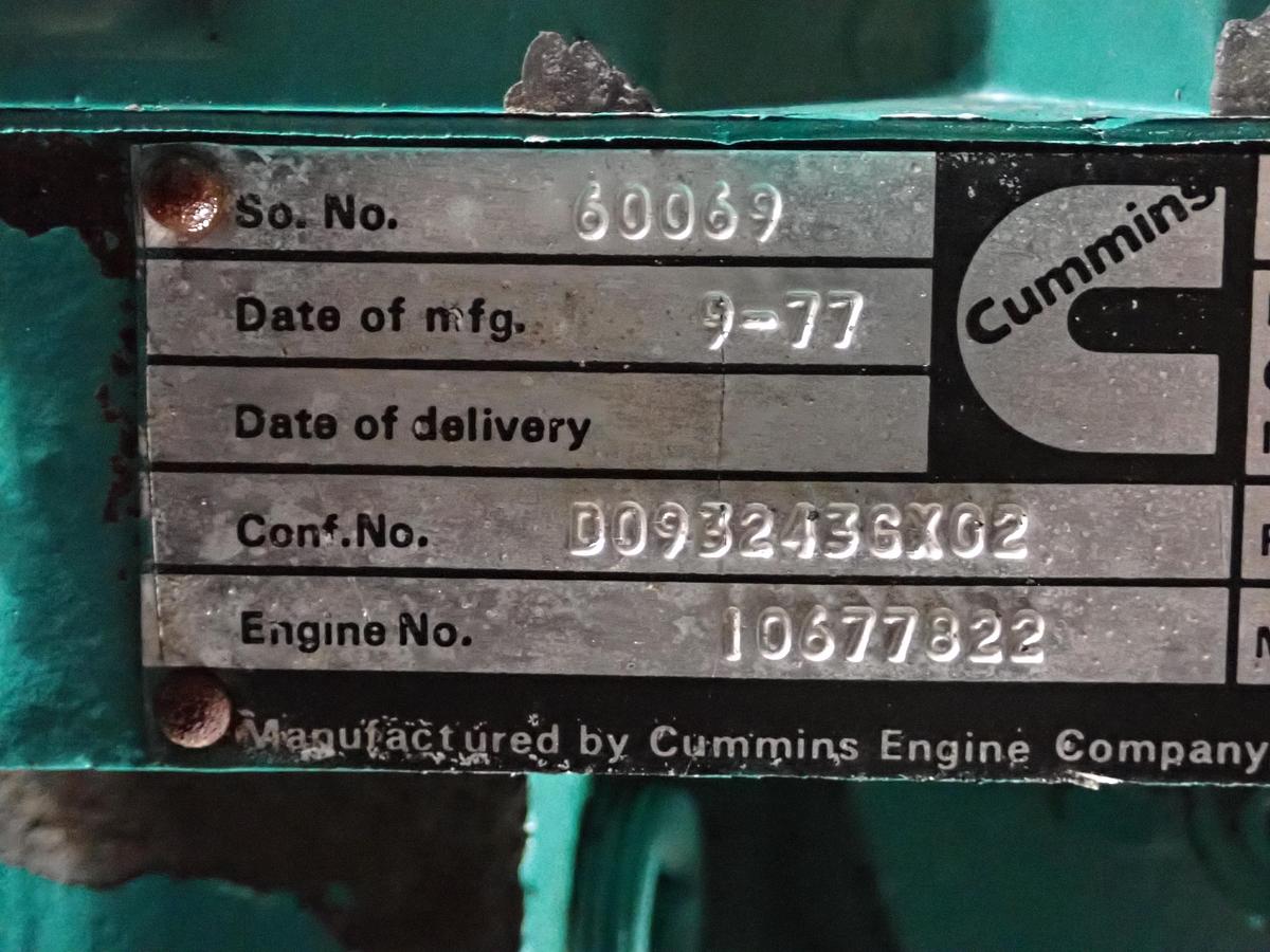 Used 1977 Cummins NTA855 G Turbo Diesel Engine SMALL CAM 855