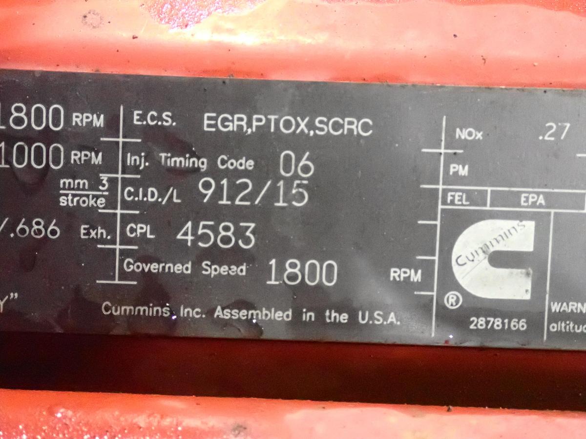Used 2015 Cummins ISX15 Diesel Engine 450 HP CPL 4583