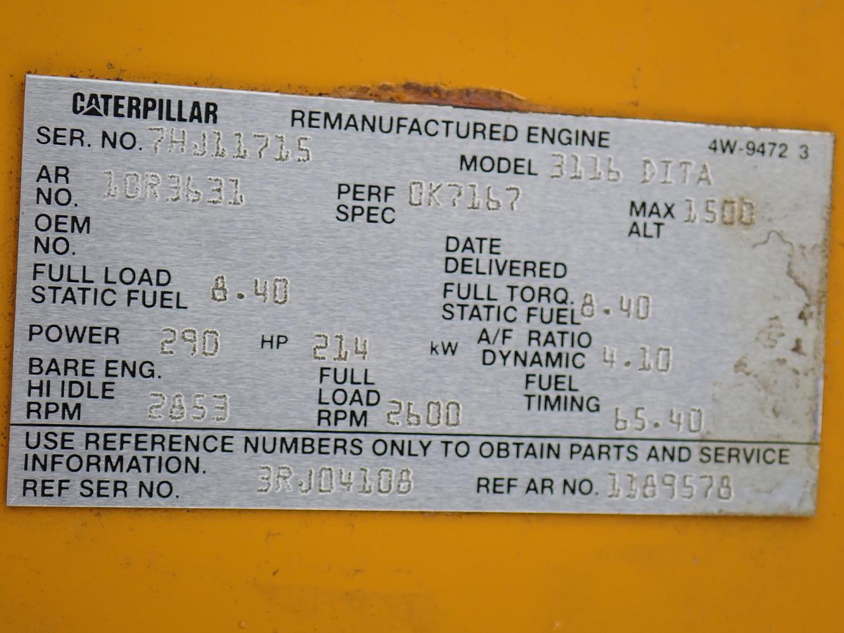 Refurbished 2004 CAT 3116 Diesel Truck Engine UNUSED GOV'T REMAN! 290 HP