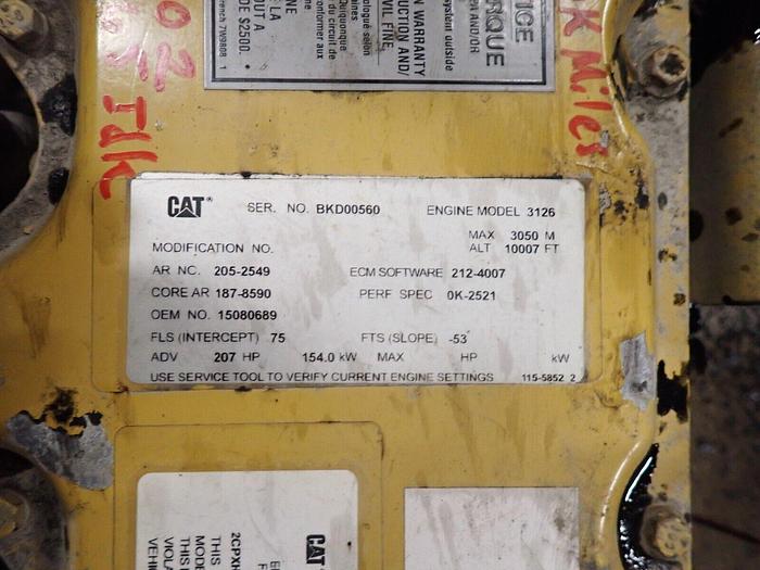 Used 2002 Caterpillar 3126 Turbo Diesel Engine GOOD RUNNER! Truck BKD 207 HP CAT