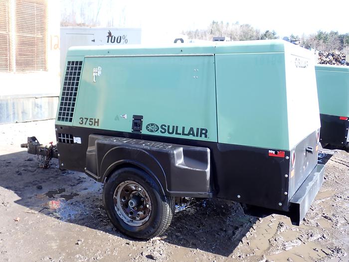 Used 2017 Sullair 375HDPQ 375 CFM Air Compressor JOHN DEERE DIESEL