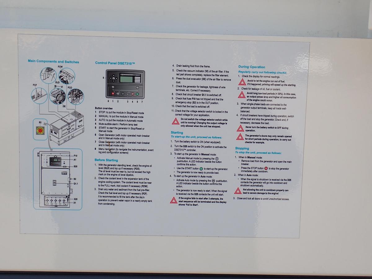 2023 Atlas Copco QAS330 UNUSED 264 KW Generator Set 