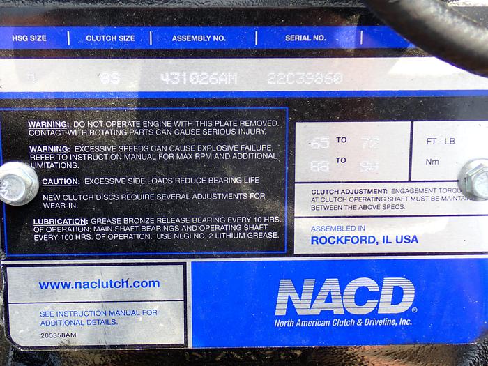 Used DEUTZ D2011 L04I Diesel Power Unit w/ PTO Clutch