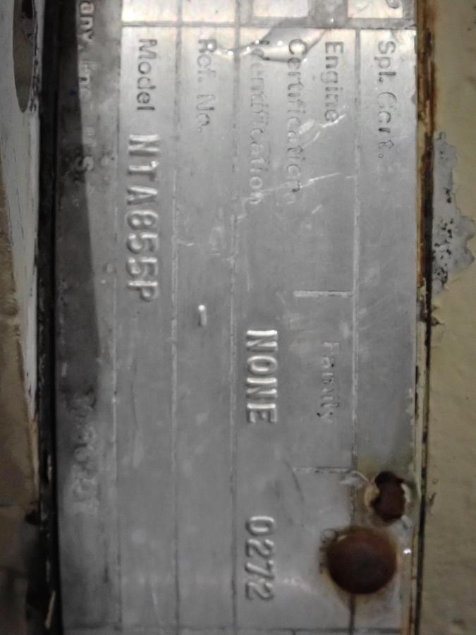 Used 1978 Cummins NTC-855P Small Cam Diesel POWER UNIT CPL 272