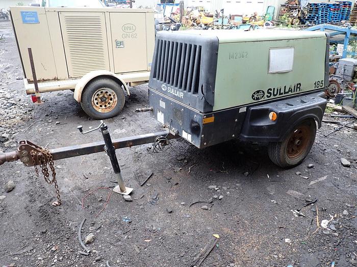 Used 2005 Sullair 185DPQ 185 CFM Air Compressor CAT DIESEL! Trailer Towable