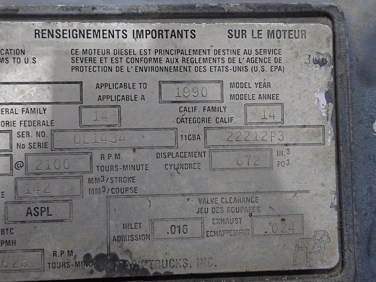 Used 1990 Mack E6-270 4 Valve Diesel Engine