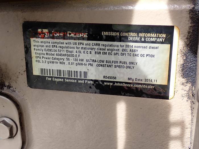 Used 2017 Generac MMG75D 62 KW Generator