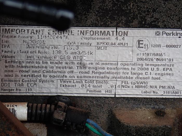 Used 2008 Perkins 1104D-E44TA Diesel Power Unit 998 HOURS