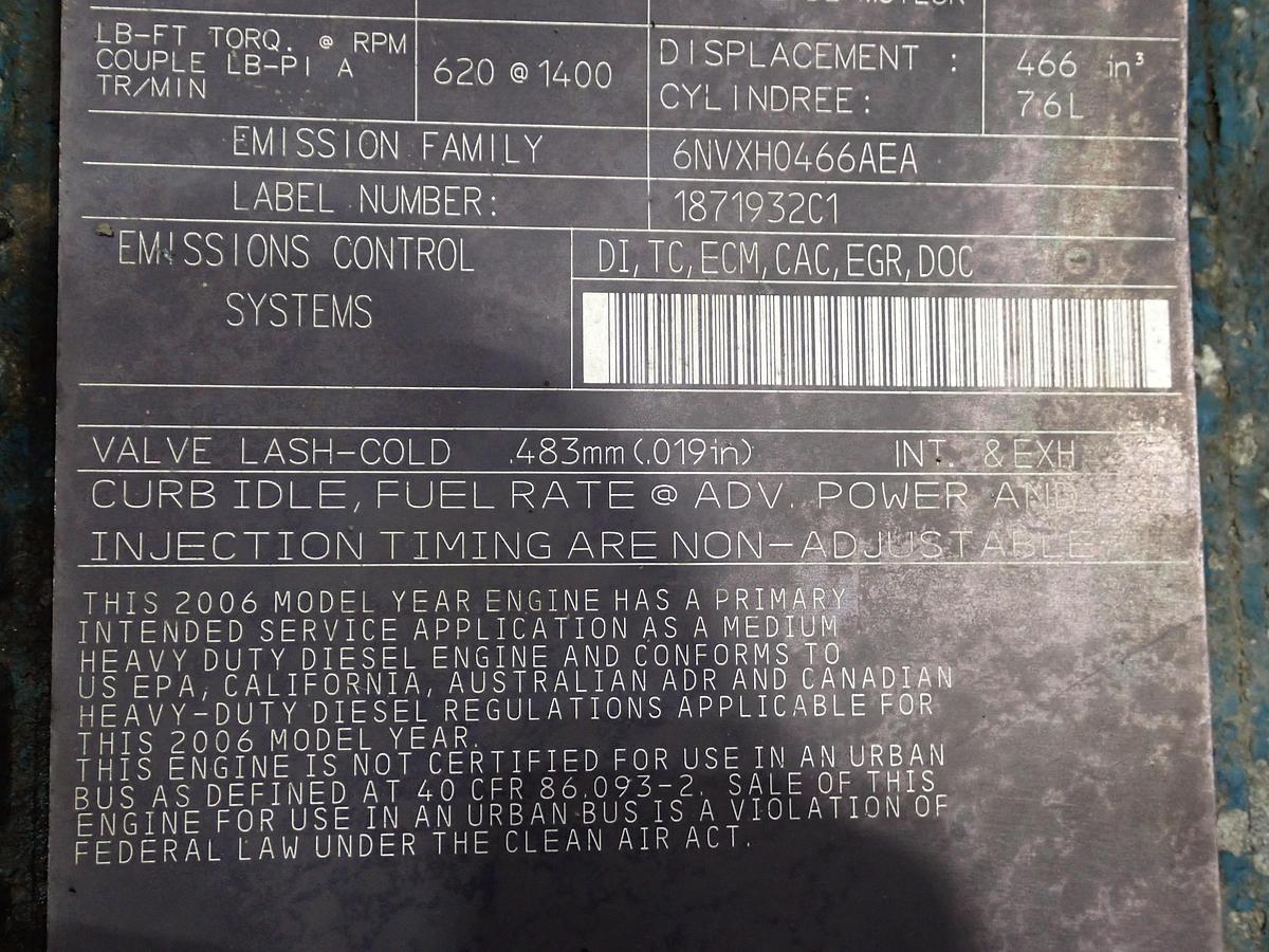 Used 2006 International DT466 Diesel Engine 245 HP 