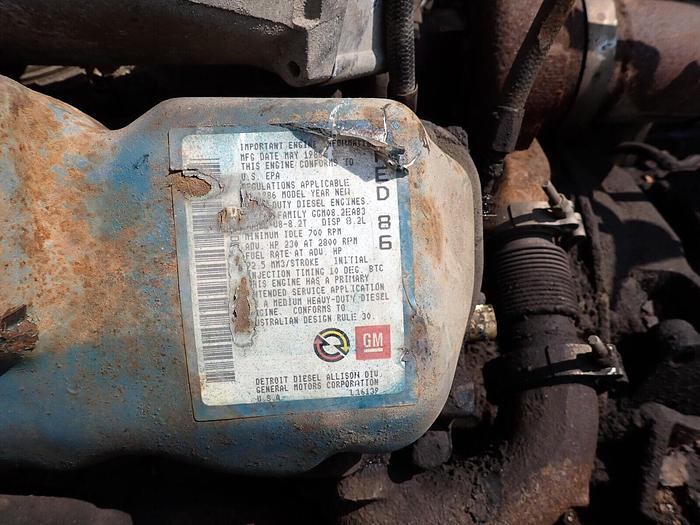 Used 1986 Detroit Diesel 8.2 Turbo Engine RUNS MINT! VIDEO! 230 HP 8.2T V8 Truck