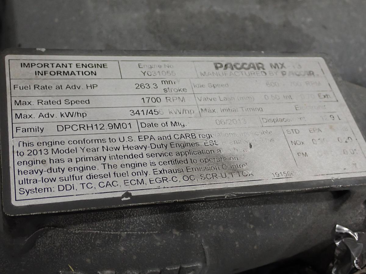 Used 2013 Paccar MX13 Turbo Diesel Engine 485 HP