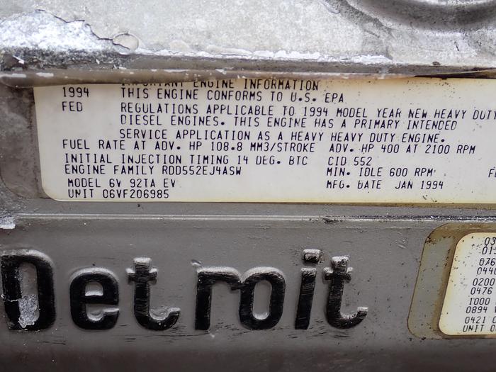 Used 1994 Detroit Diesel 6V92TA DDEC Truck Engine LOW MILES!