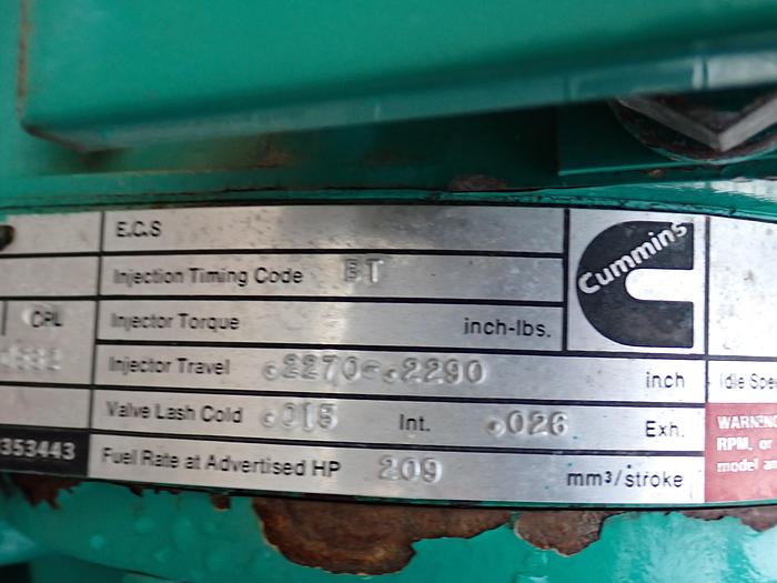 Used 1988 Cummins NT-855 355 Big Cam Diesel Engine CPL 582