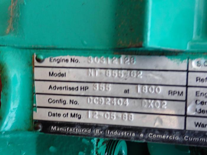 Used 1988 Cummins NT-855 355 Big Cam Diesel Engine CPL 582