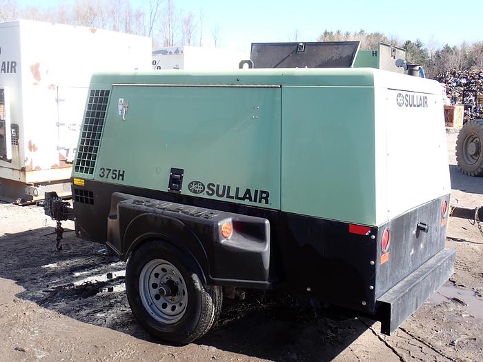Used 2017 Sullair 375HDPQ 375 CFM Air Compressor JOHN DEERE DIESEL