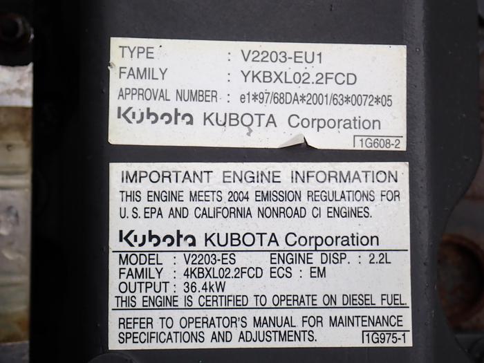 Used 2004 Kubota V2203-ES Industrial Diesel Engine