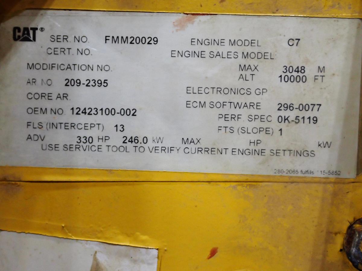 Used 2008 CAT C7 Diesel Engine GOV'T SURPLUS 330 HP