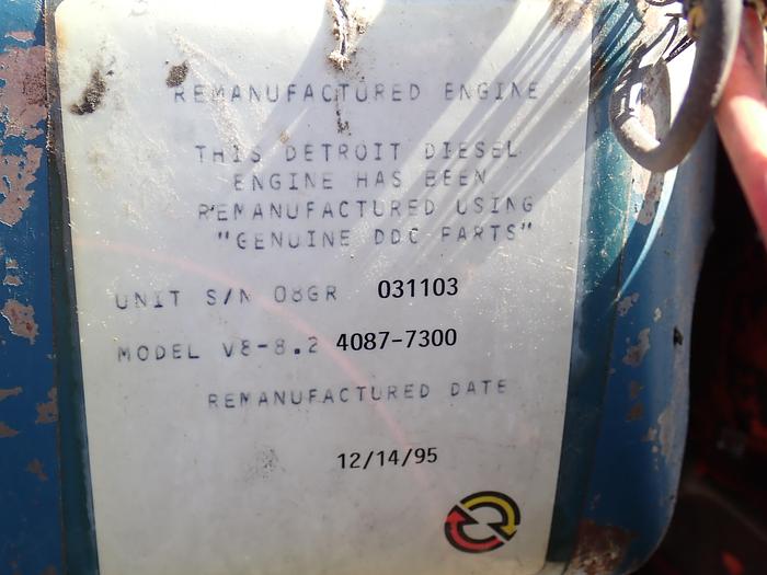 Used 1995 Detroit Diesel 8.2T Turbo Diesel Engine V8