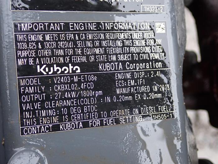 Used 2012 Kubota V2403-M-ET08e Diesel Engine POWER UNIT! VIDEO! RUNS MINT!