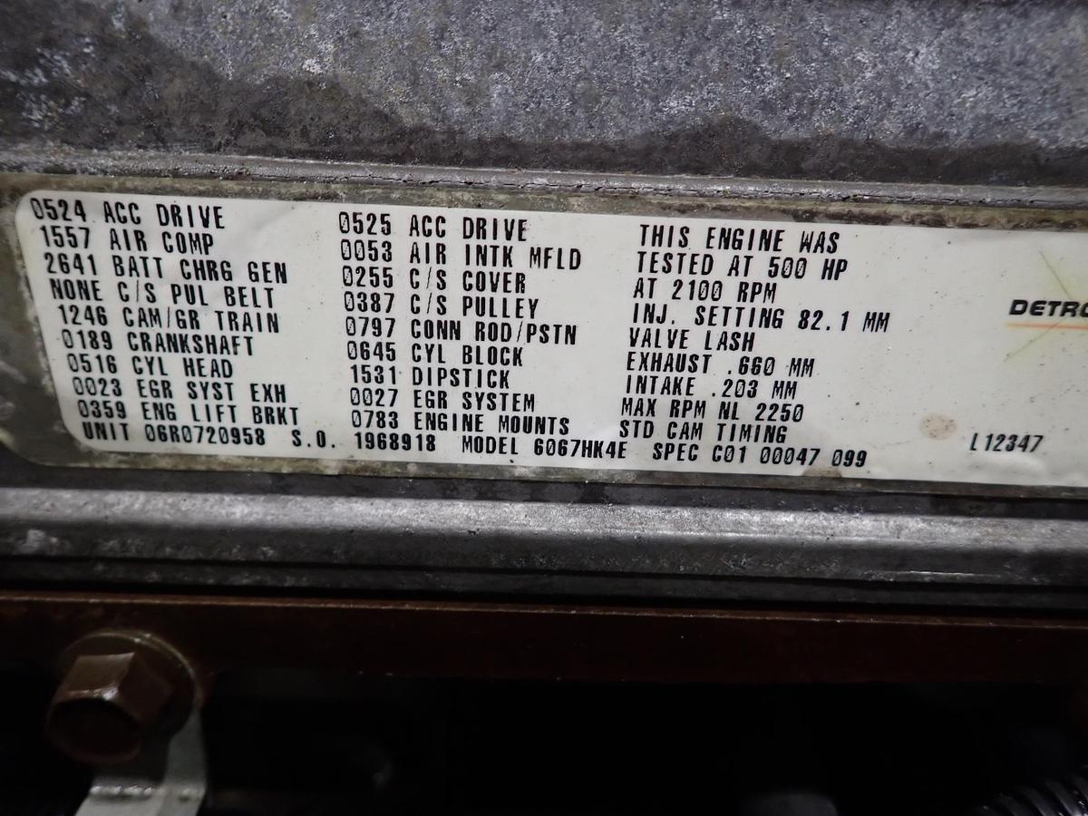 Used 2003 Detroit Diesel Series 60 14.0 Liter Diesel Engine LOW MILES!