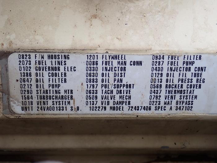 Used Detroit Diesel 24V71 Quad Turbo Engine MODEL 7243-7406