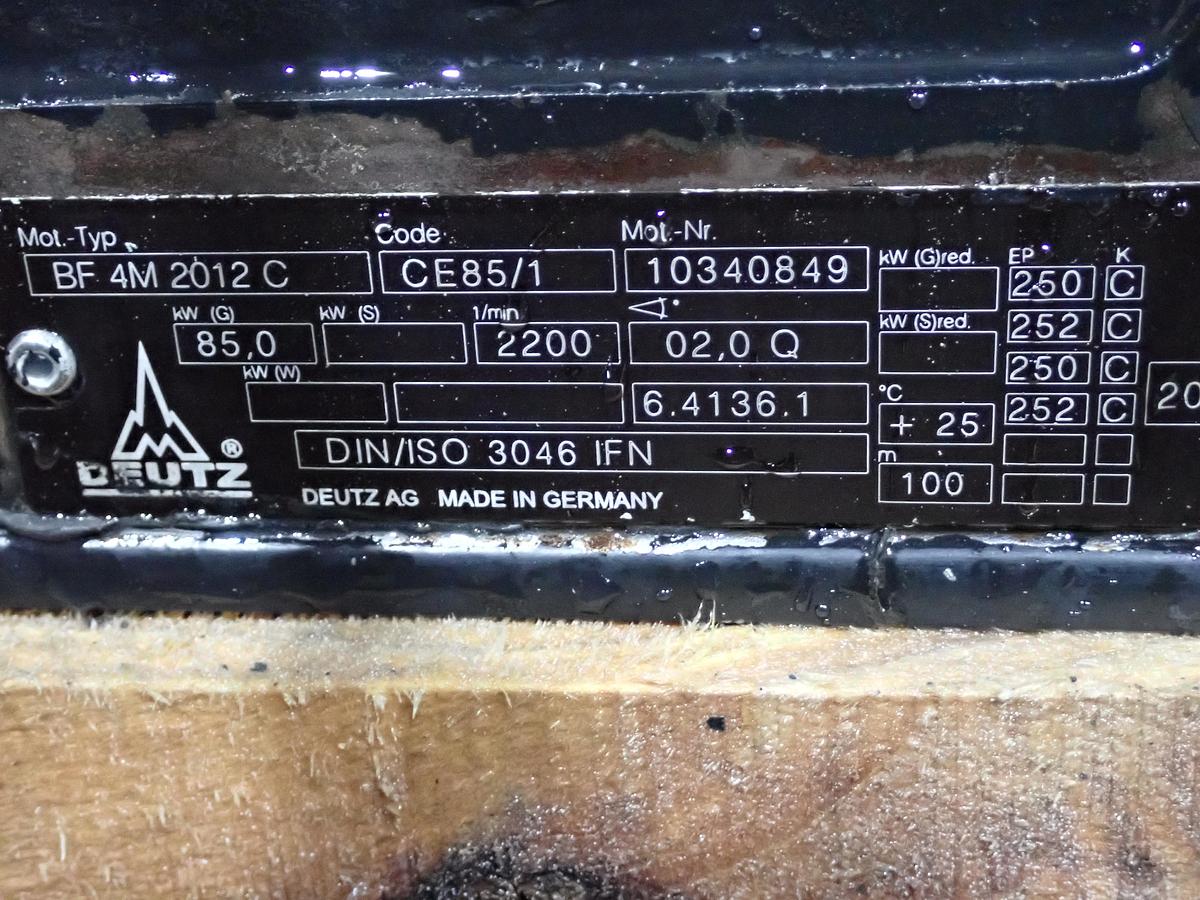 Used Deutz BF4M2012C Turbo Diesel Engine