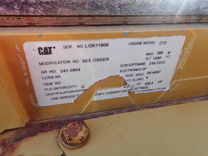 Used 2008 CAT C13 440 HP Diesel Engine 3821 HOUR POWER UNIT A/R 241-3804