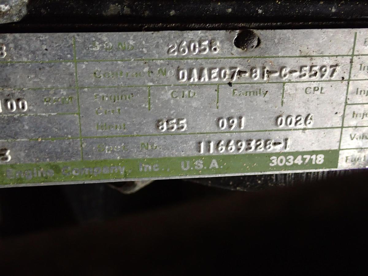 Used 1983 Cummins NHC250 Diesel Engine MILITARY! 