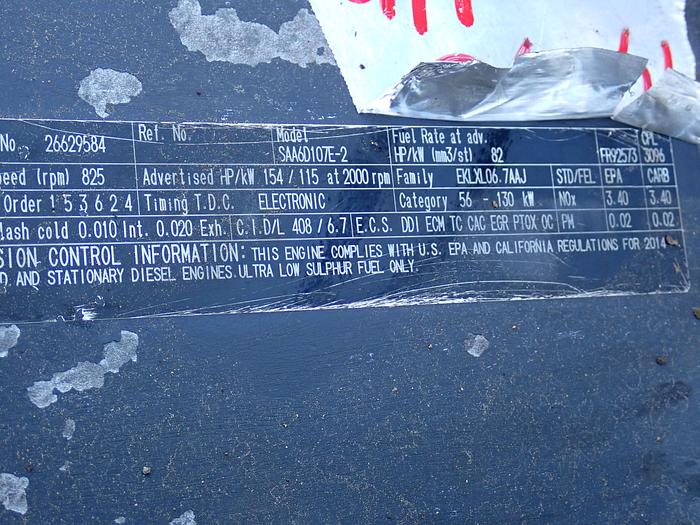 Used 2014 Komatsu SAA6D107E-2