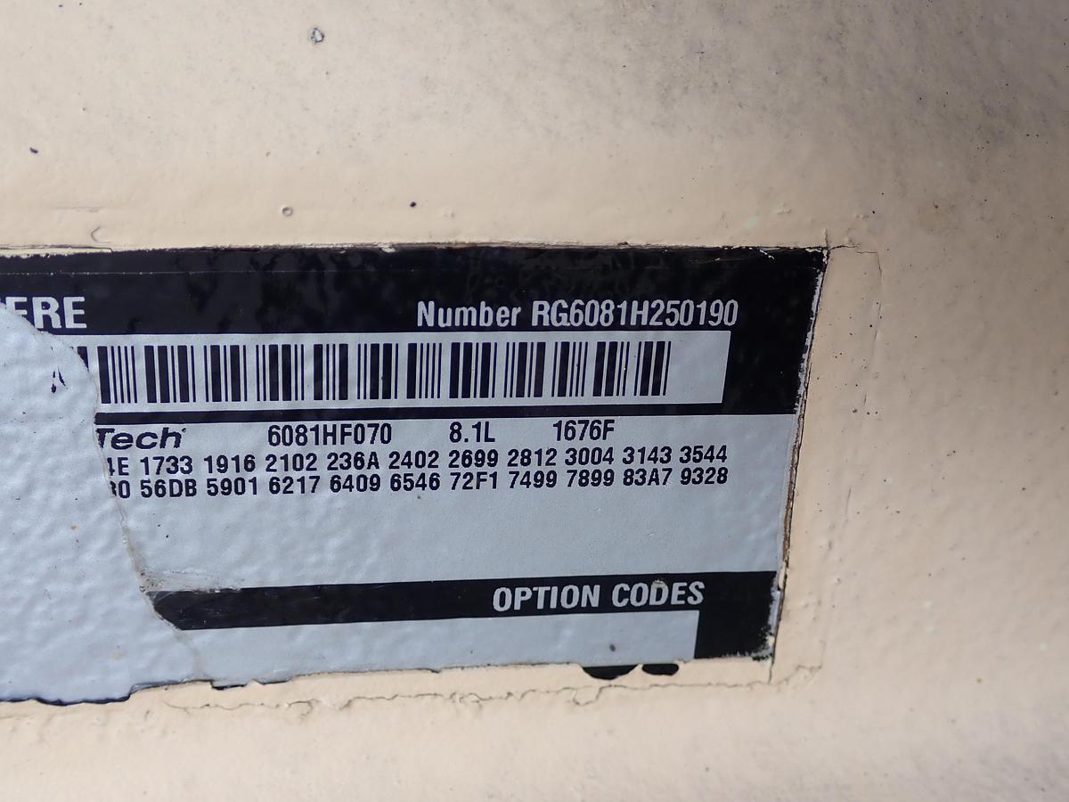 Used 2005 John Deere 6081HF070 Diesel Engine POWER UNIT w/ PTO CLUTCH
