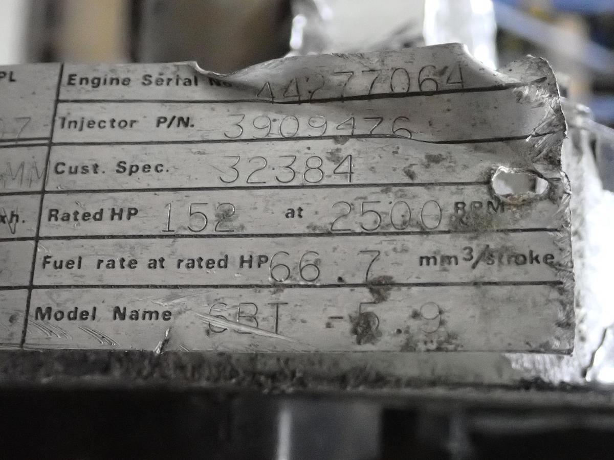 Used 1988 Cummins 6BT 5.9 Turbo Diesel Engine CPL 0597