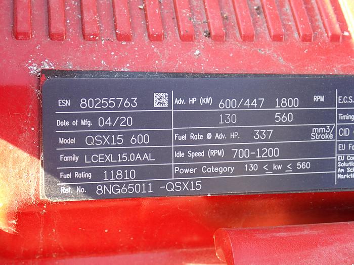 2020 Cummins QSX15 600 Diesel Power Unit CPL 3869