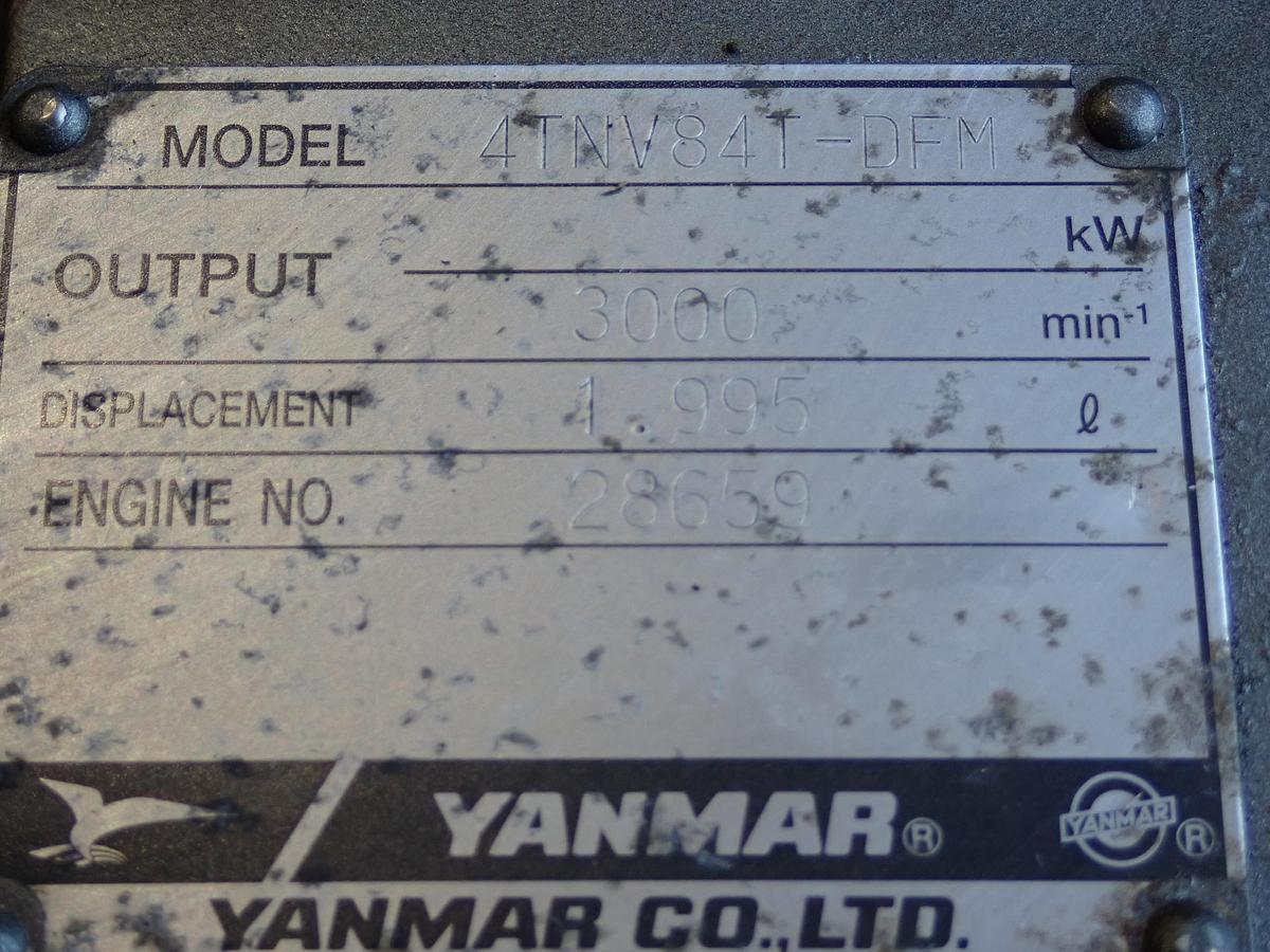 Used Yanmar 4TNV84T Turbo Diesel Engine 451 HOURS!
