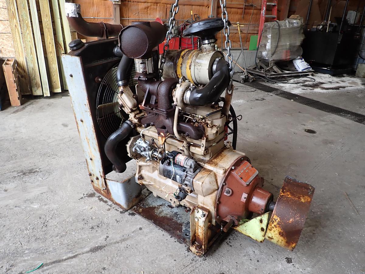 Used John Deere 4045TF001 Turbo Diesel Engine POWER UNIT w/ PTO Clutch