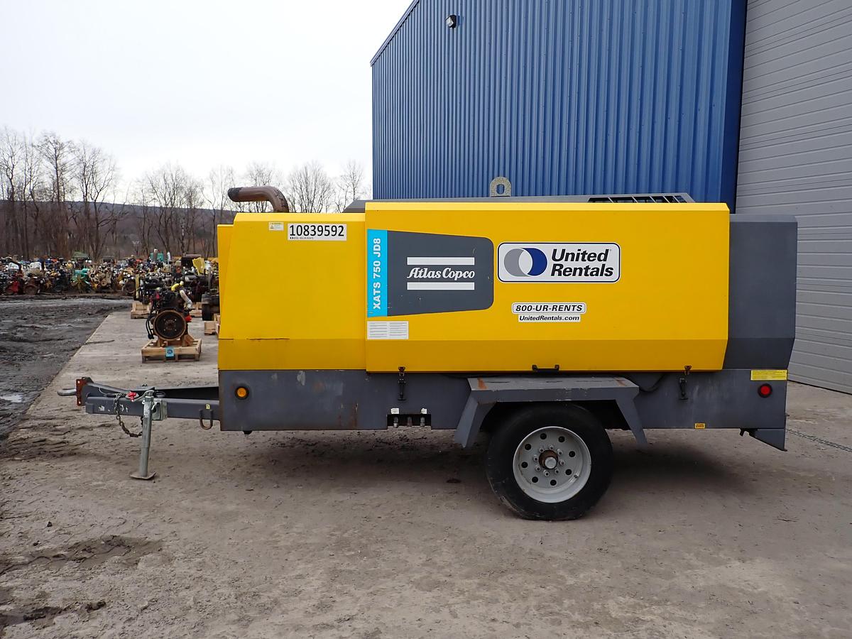 Used 2018 Atlas Copco XATS750 JD8 Air Compressor 175 PSI!