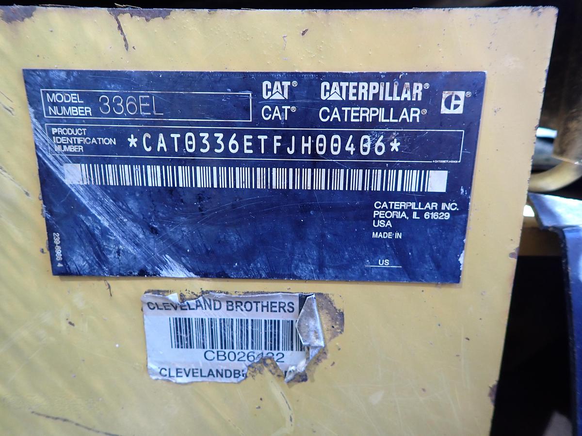 Used 2013 CAT 336EL Excavator Q/X Aux. Hydraulics