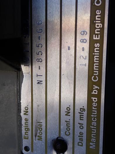 Used 1990 Cummins NT855-G6 250 KW Generator 1544 HOURS