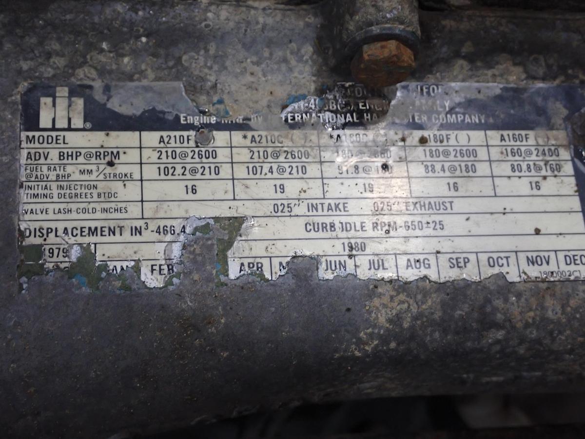 Used 1980 International DT466 Diesel Engine 210 HP