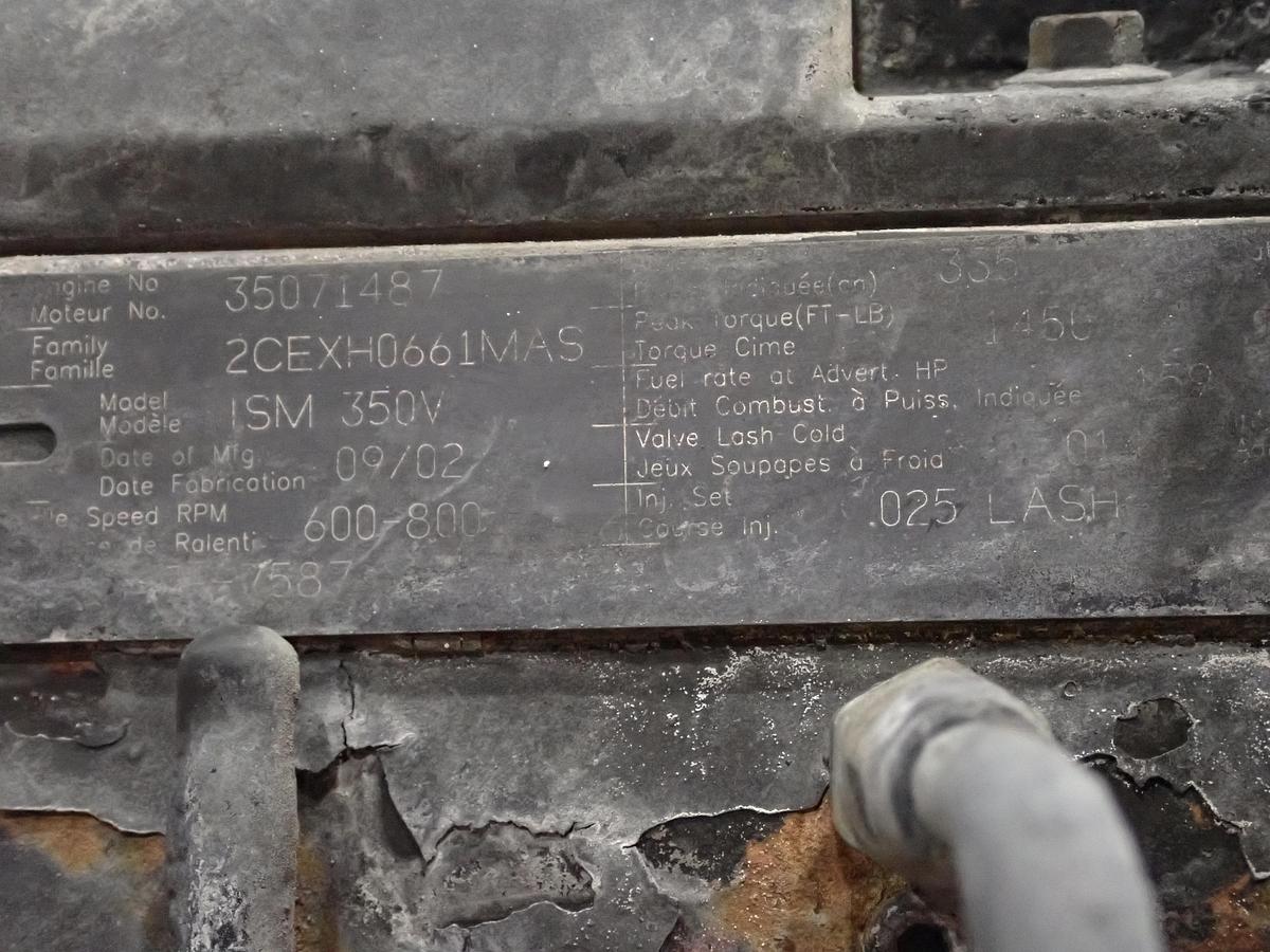 Used 2002 Cummins ISM 350V Diesel Engine CPL 2608 CM570 w/ JAKE BRAKE