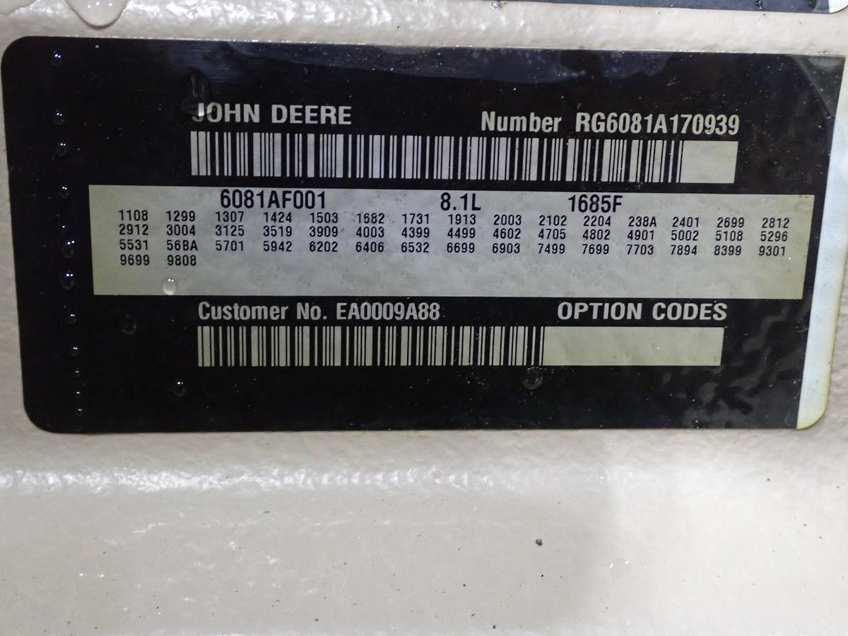 Used John Deere 6081AF001 Diesel Engine 51 ORIGINAL HOURS!