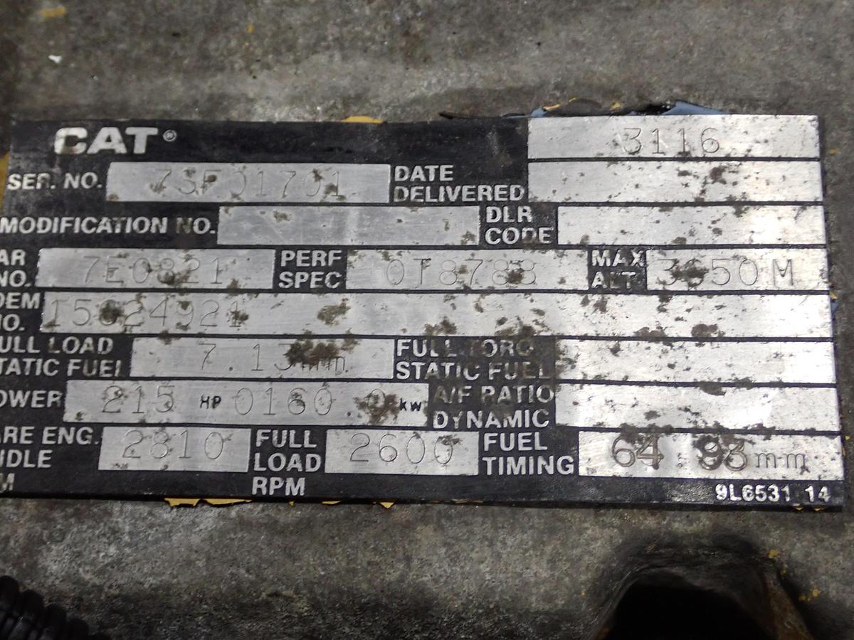 Used 1990 CAT 3116 Diesel Truck Engine 215 HP AR # 7E0821
