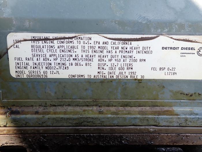 Used 1992 Detroit Diesel 12.7 Series 60 DDEC 2