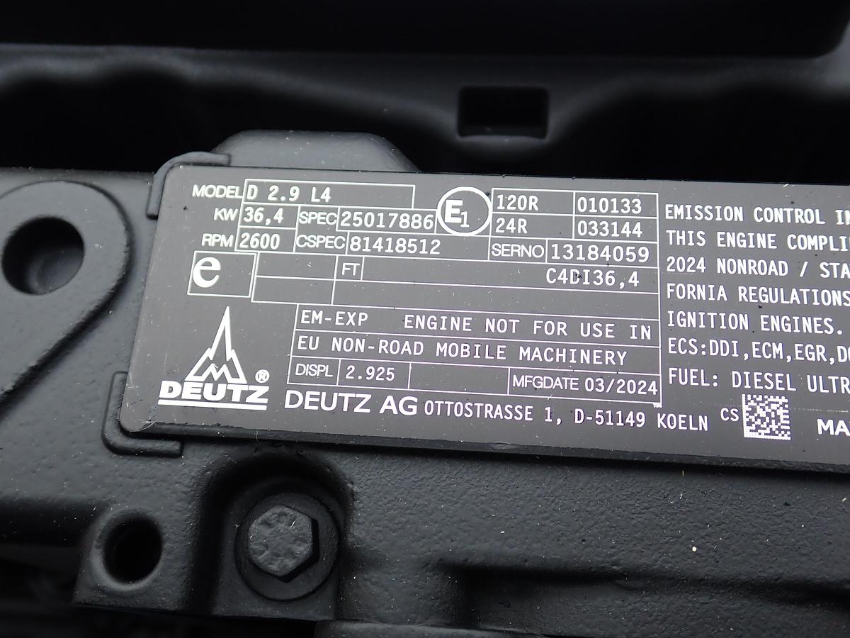 2024 Deutz D2.9 L4 Diesel Engine FACTORY NEW!