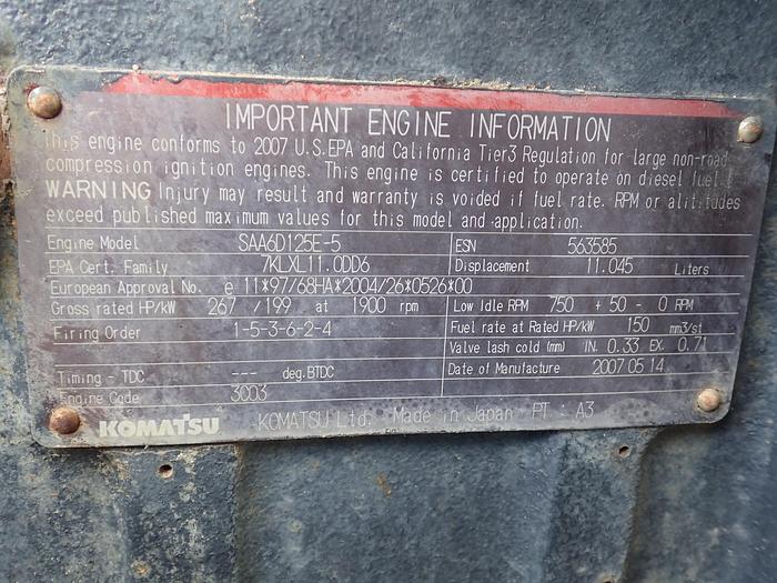 Used 2007 Komatsu SAA6D125E-5C-02-5846 Diesel Engine D85EX-15E0 Dozer