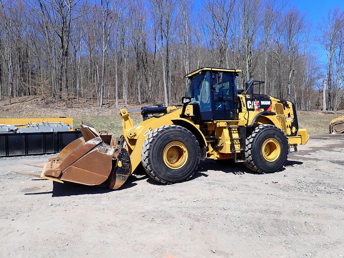 Used 2019 CAT 966M Wheel Loader Q/C & FORKS