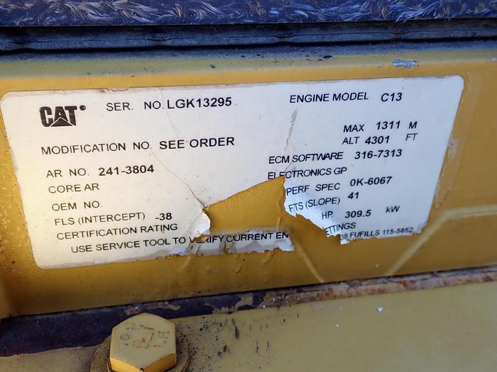 Used 2008 CAT C13 440 HP Diesel Engine 2160 HOUR POWER UNIT A/R 241-3804