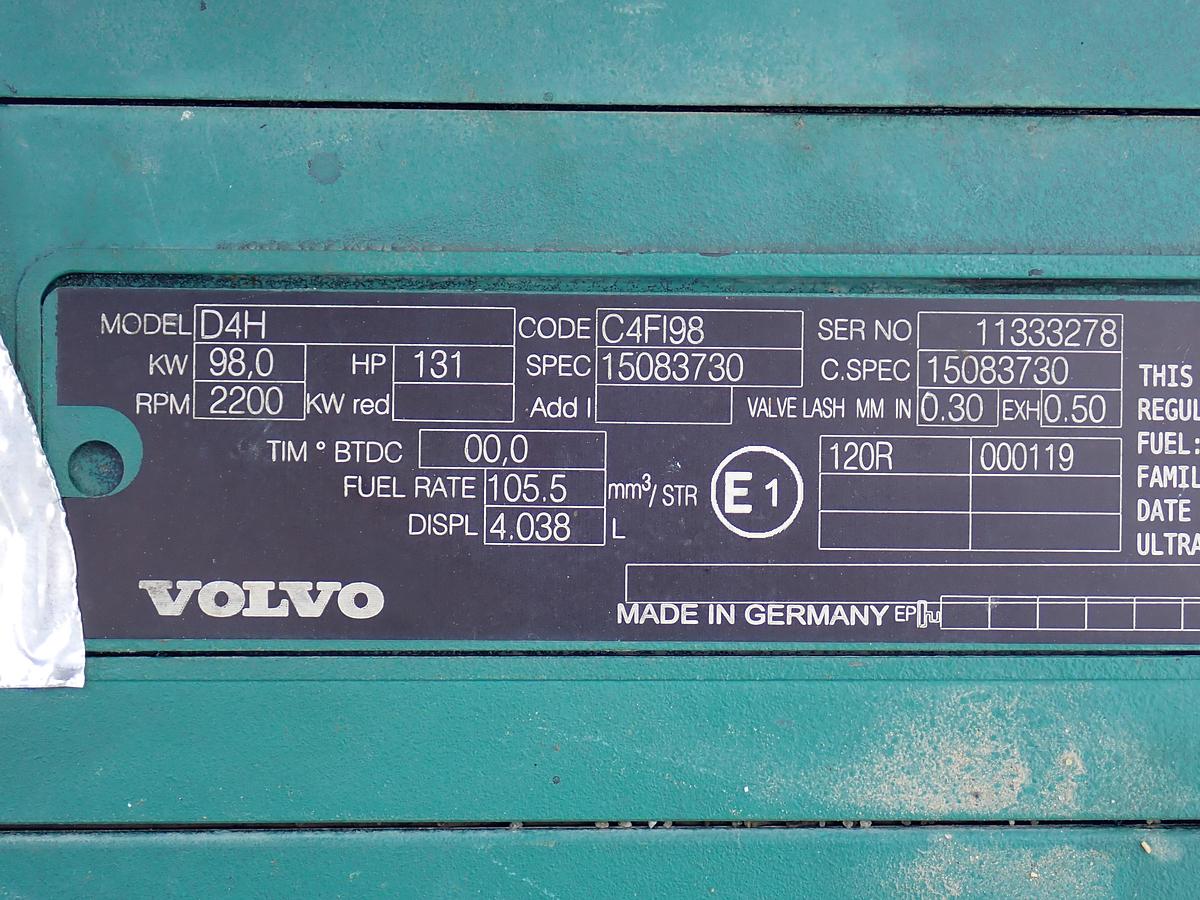 Used 2012 Volvo D4H Turbo Diesel Engine LOW HOURS