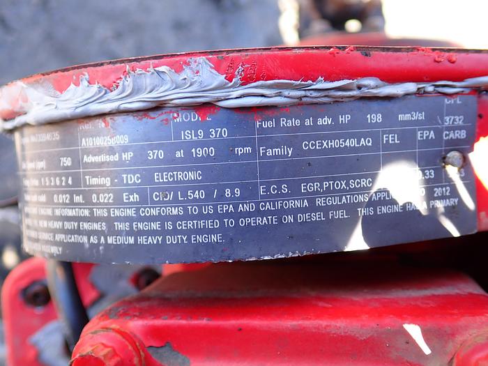Used 2012 Cummins ISL9-370 CPL 3732